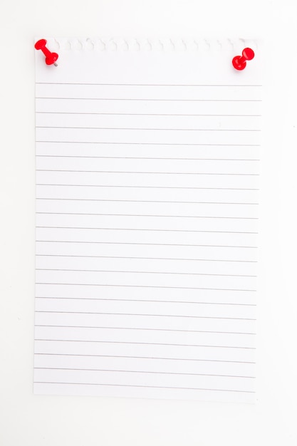 Blank paper with red pushpin