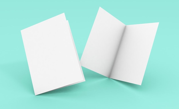 Photo blank papers against colored background