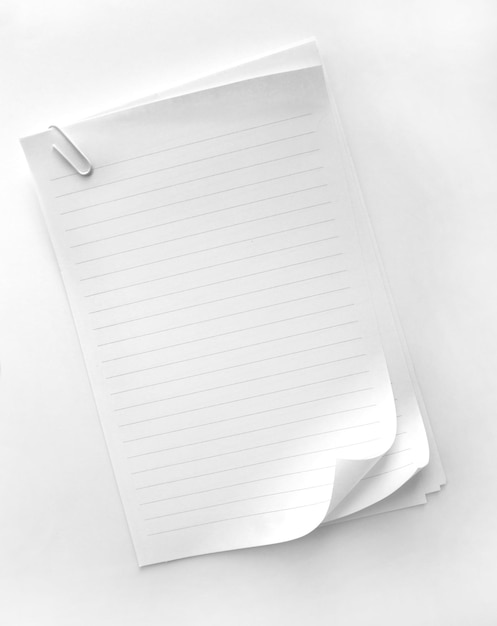 Blank papers against white background