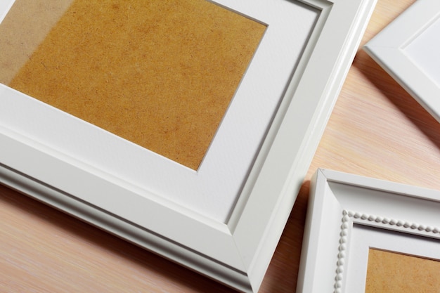 Blank photo frame on the table