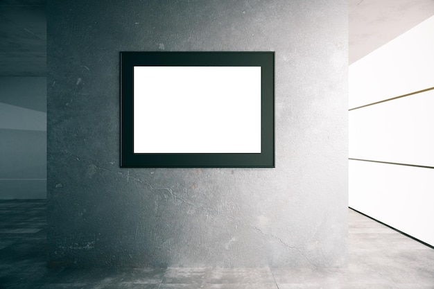 Blank picture frame in interior