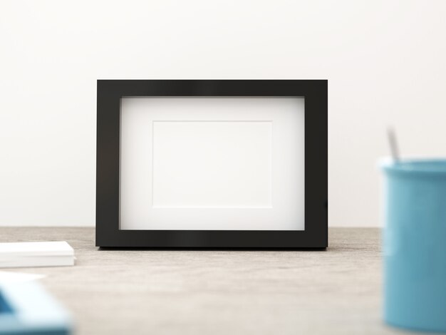 Blank picture frame in living room.