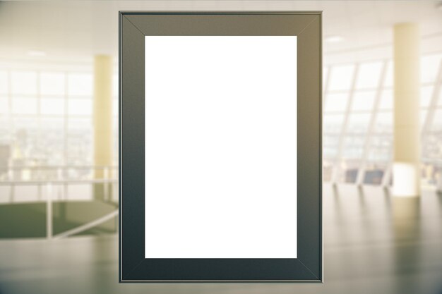 Photo blank picture frame in office