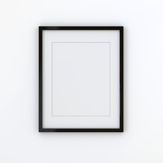 blank picture frame templates in a living room wall