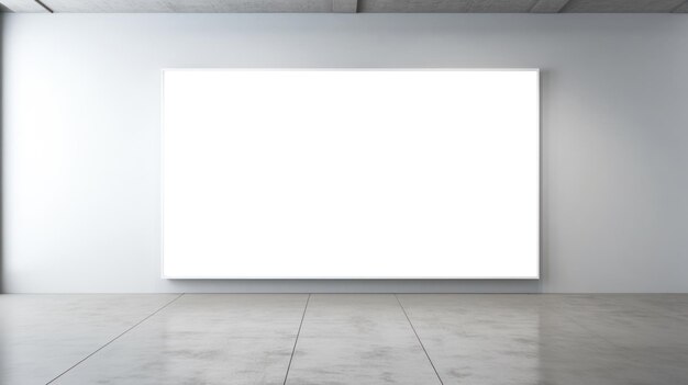 Blank picture hanging on gallery wall empty mockup for custom design