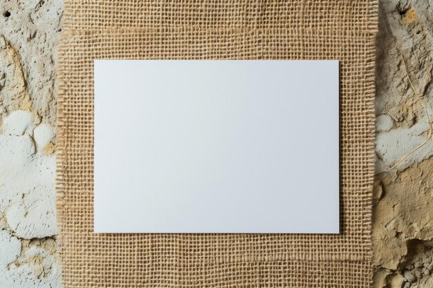 A blank piece of paper on a burlock cloth