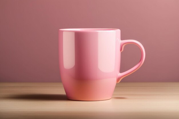 Photo blank pink mug mockup created with ai