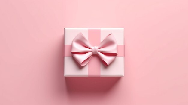Photo blank pink pastel color present box or open gift box ai generative