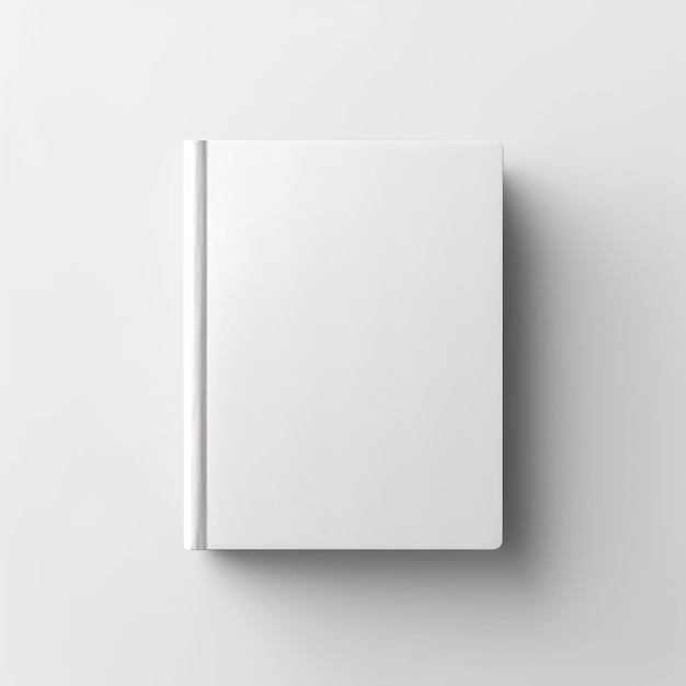 Blank plain white book cover mockup