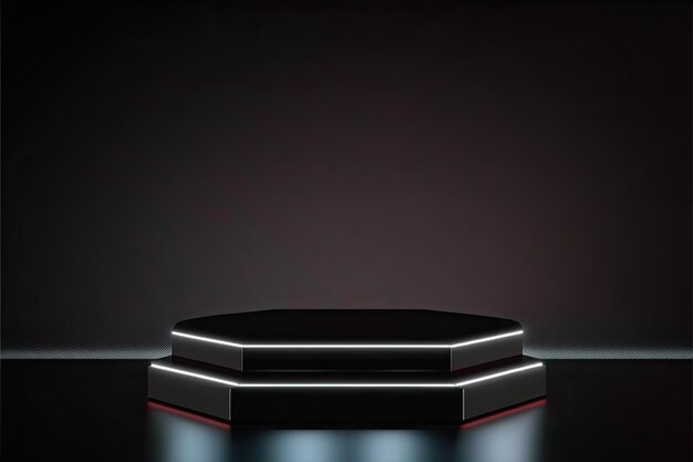 Blank podium with RGB lights for product visualization