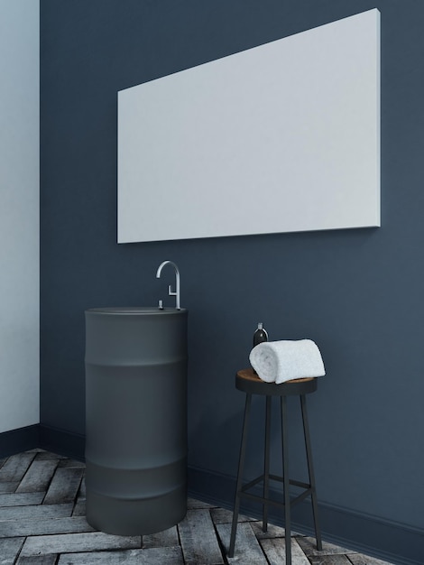 Blank poster and barrel sink
