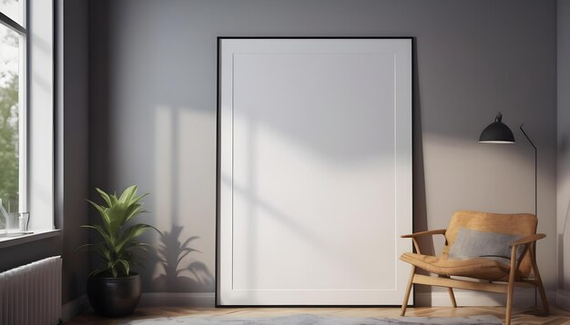 Blank poster frame mockup in moderne interieur achtergrond