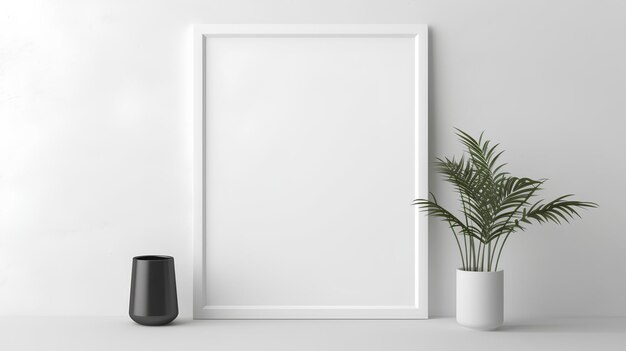 Photo blank poster frame mockup