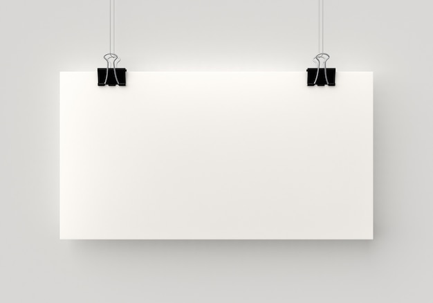 Blank poster hanging by a thread