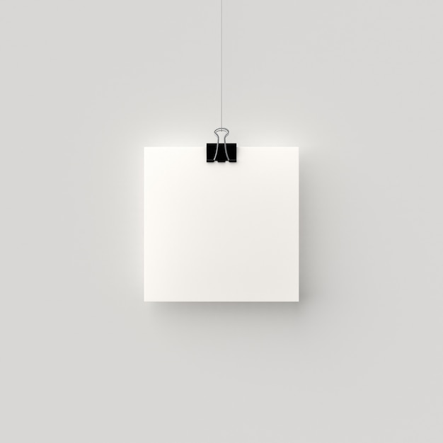 Blank poster hanging by a thread