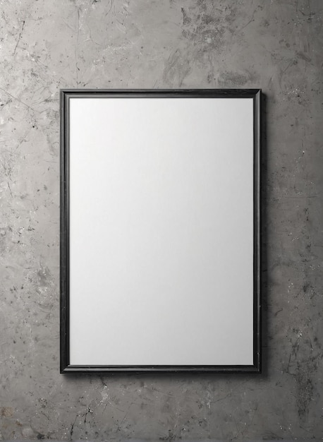 a blank poster hanging on a wall