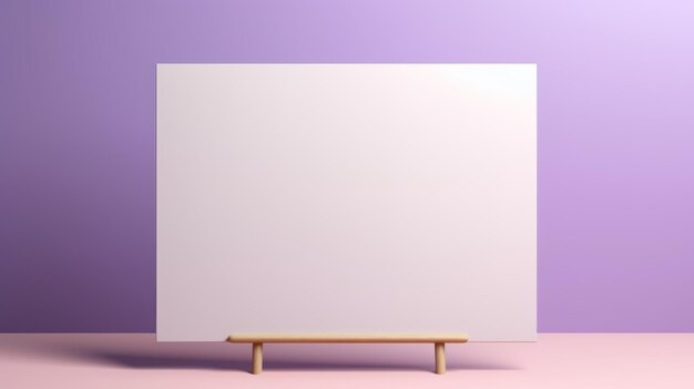 Blank Poster Mockup op roze paarse achtergrond 3d illustratie