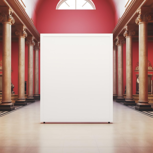 blank poster in a museum