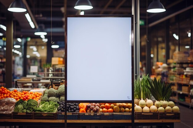 Blank prijstafel Mock-up reclametafel in een supermarkt of restaurant