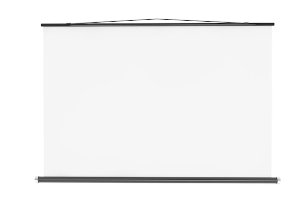 Blank Projection Screen with Rope on a white background