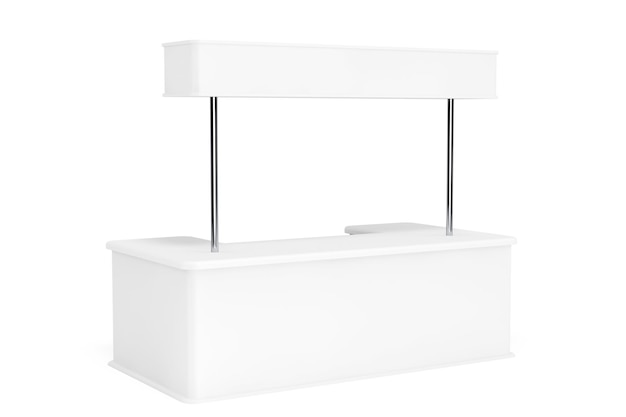 Photo blank promotion stand on a white background