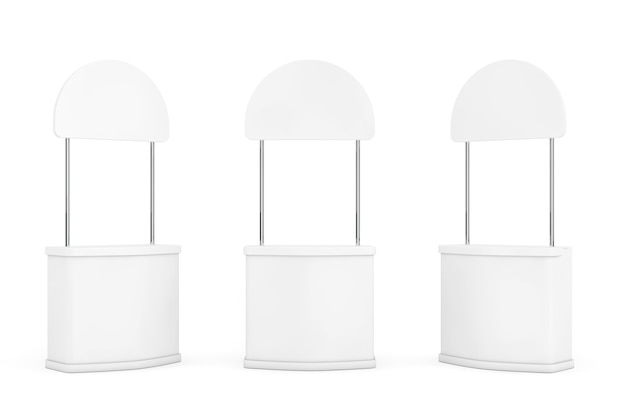 blank promotion stands on a white background. 3d rendering