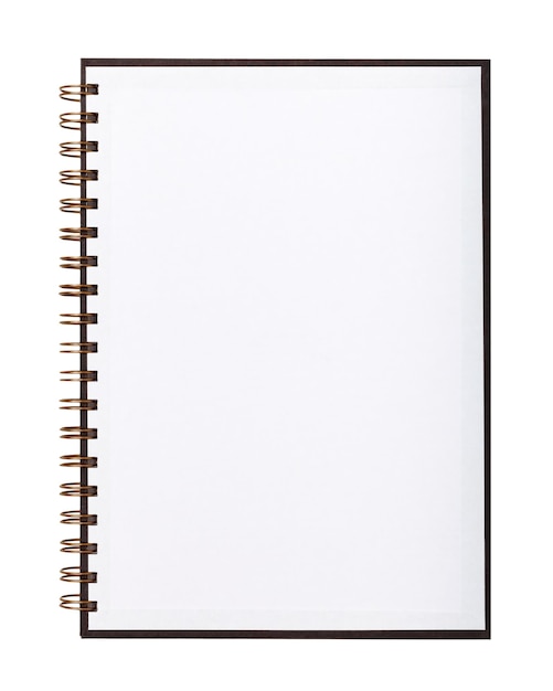 Blank realistic spiral notepad notebook isolated on white background