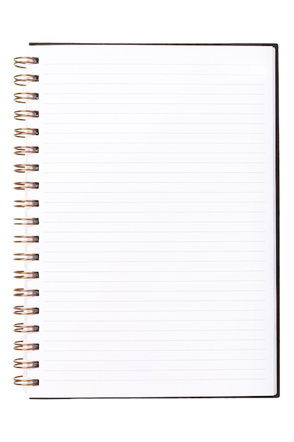 Photo blank realistic spiral notepad notebook isolated on white background