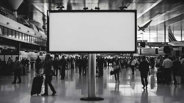 Blank reclamebord op de luchthaven