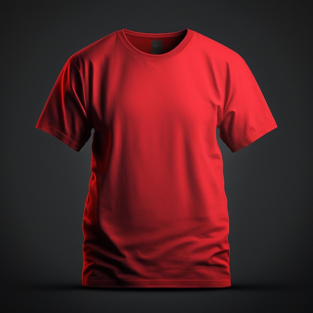 Blank red tshirt mockupclose up orange tshirt on dark background generative ai