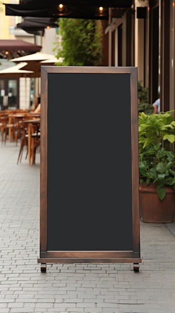 Фото Пустая вывеска магазина ресторана или доски меню возле входа в ресторан меню кафе на улице