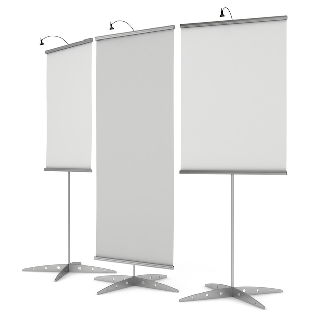 Photo blank roll up expo banner stand group