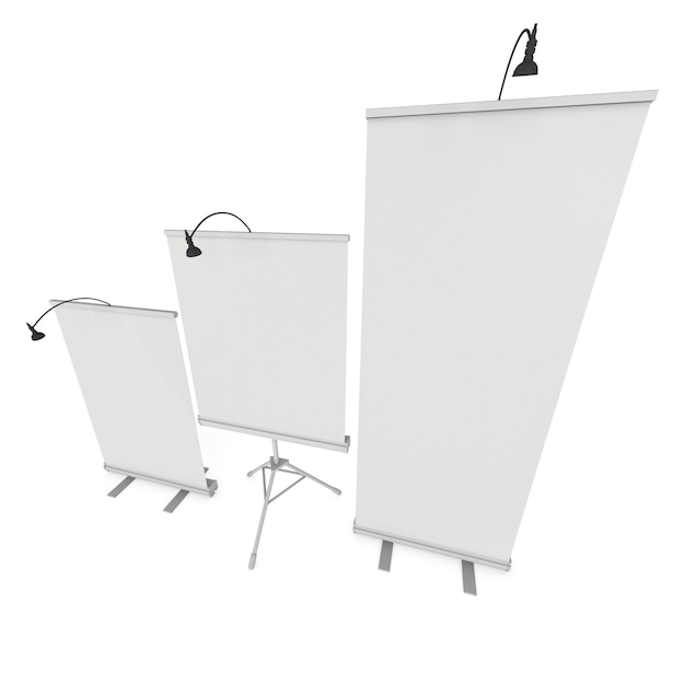 Blank Roll Up Expo Banner Stand Group