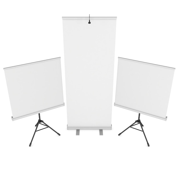 Photo blank roll up expo banner stand group