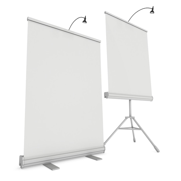 Blank Roll Up Expo Banner Stand Group
