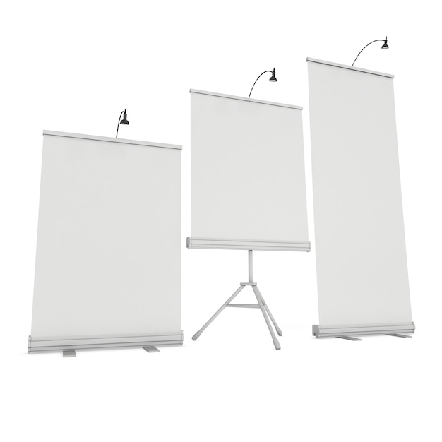 Photo blank roll up expo banner stand group