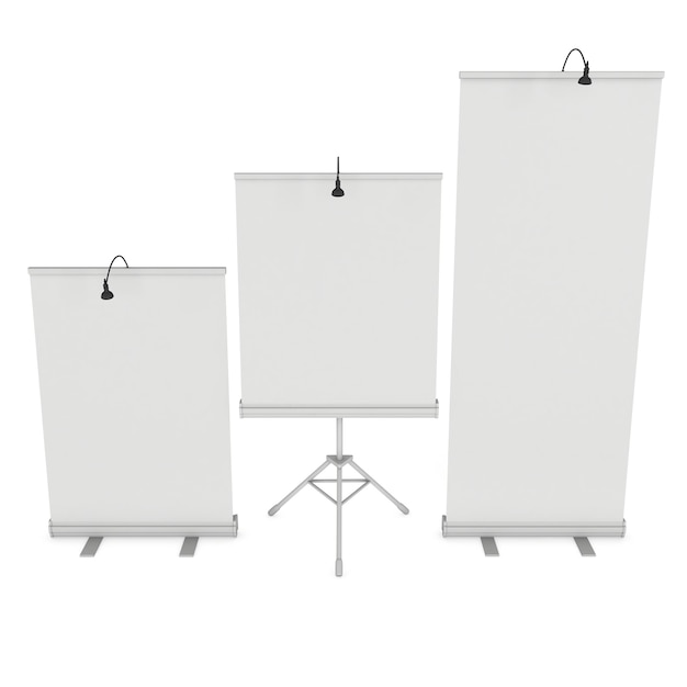 Blank Roll Up Expo Banner Stand Group