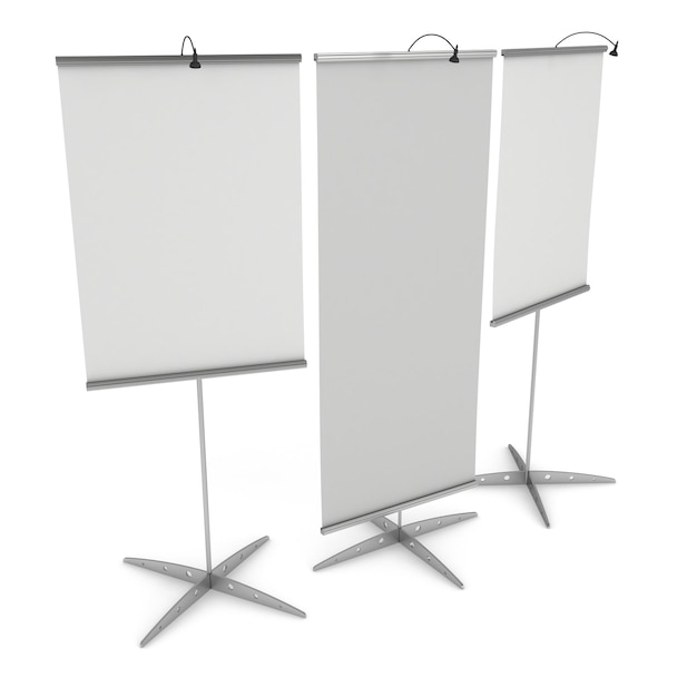 Blank Roll Up Expo Banner Stand Group