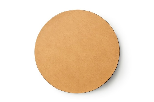 Blank round cardboard beer coaster isolated on white viewed from the front