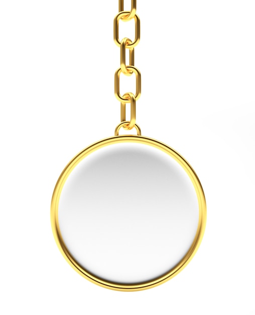 Blank round golden key chain