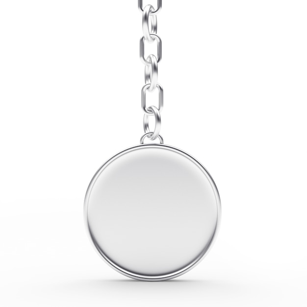 Blank round silver or metal key chain