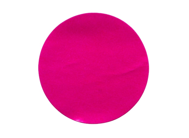 Blank roze rond kleverpapier etikettje geïsoleerd op witte achtergrond