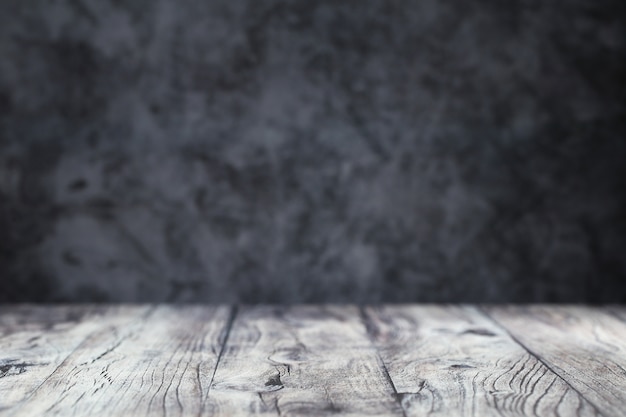 Фото Пустой деревенский винтаж оксфорд серый деревянная доска и цементной стены фон