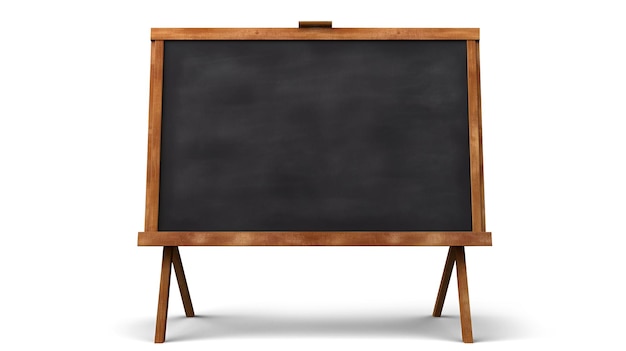 Photo blank school chalkboard with wooden frame