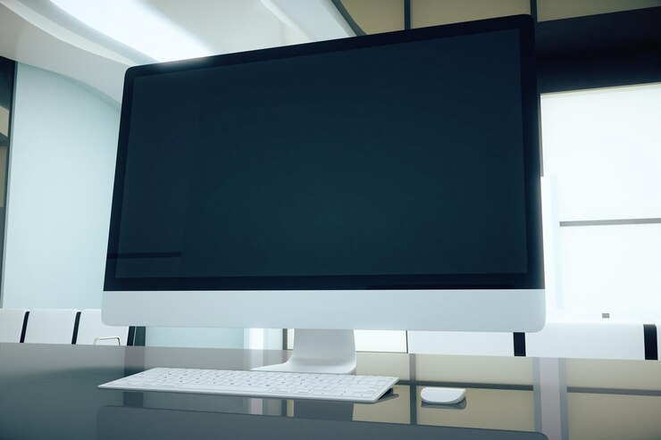 Photo blank screen on desk