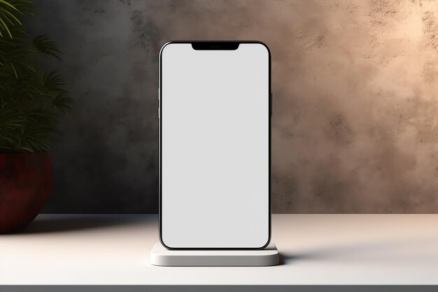 Blank screen mobile phone with mockup copy space aesthetic social media template