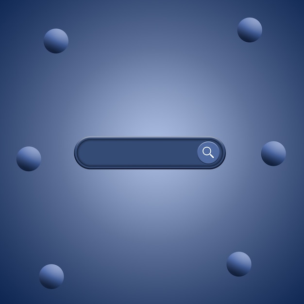 Blank search bar with balls 3d render