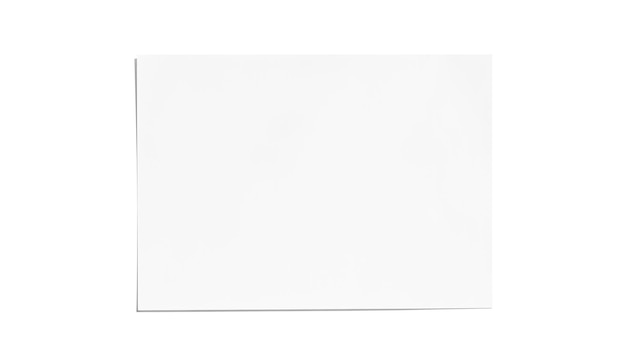 Blank sheet of paper on white background