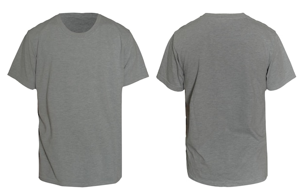 Photo blank shirt mock up template front and back view plain grey tshirt tee tshirt design mockup