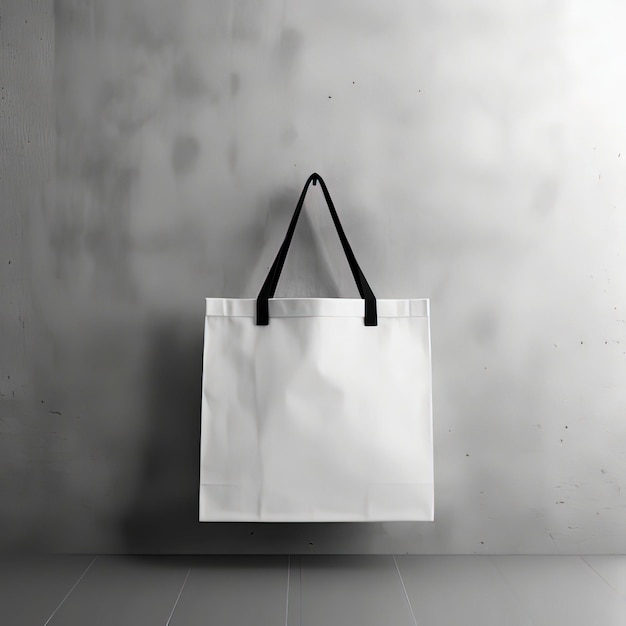 Blank shopping bag in hanging for mockup Generative ai